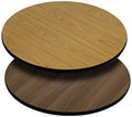 2 Pk. 36 Round Table Top with Natural or Walnut Reversible Laminate Top