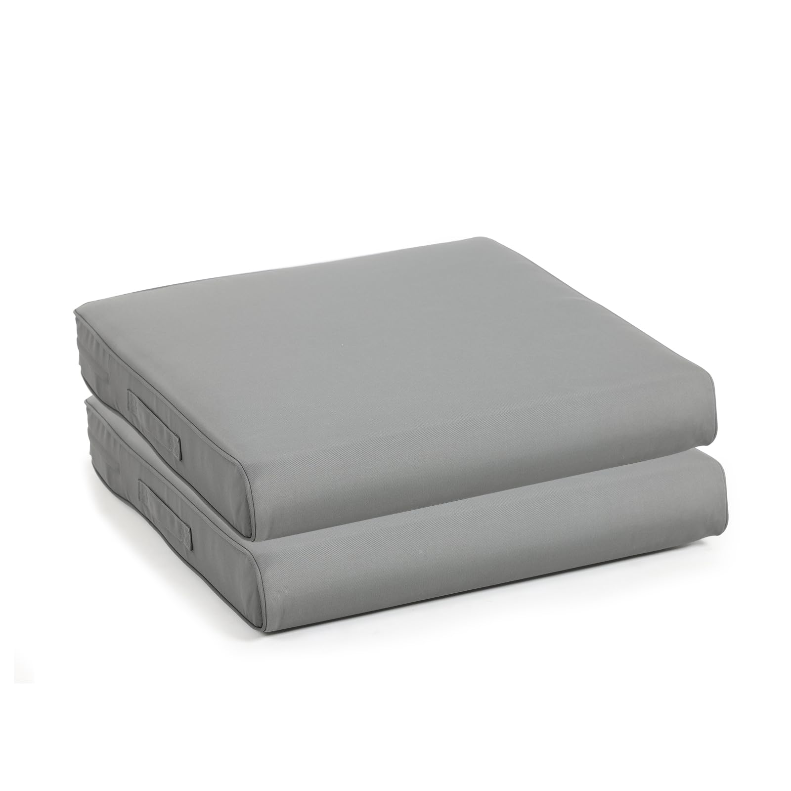 Bps 24X24 Inch Outdoor Deep Seat Cushions - Water Resistant With Adjustable Straps & Handles For Patio, Deck, Or Garden, Gray, S