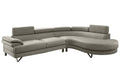Poundex Bobkona Isidro Faux Leather sectional, Light grey