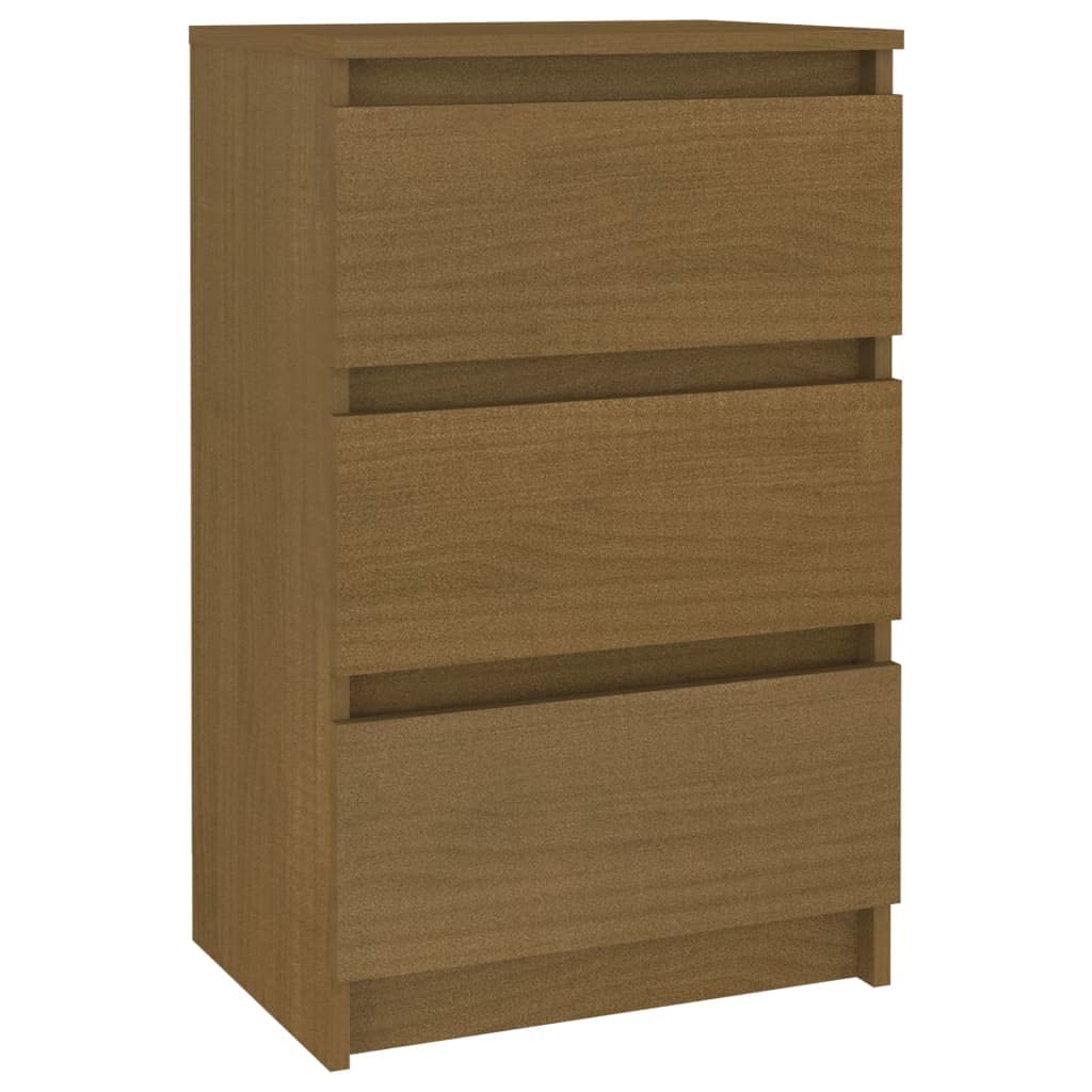 vidaXL Bedside Cabinet Honey Brown 15.7&quot;x11.6&quot;x25.2&quot; Solid Wood Pine