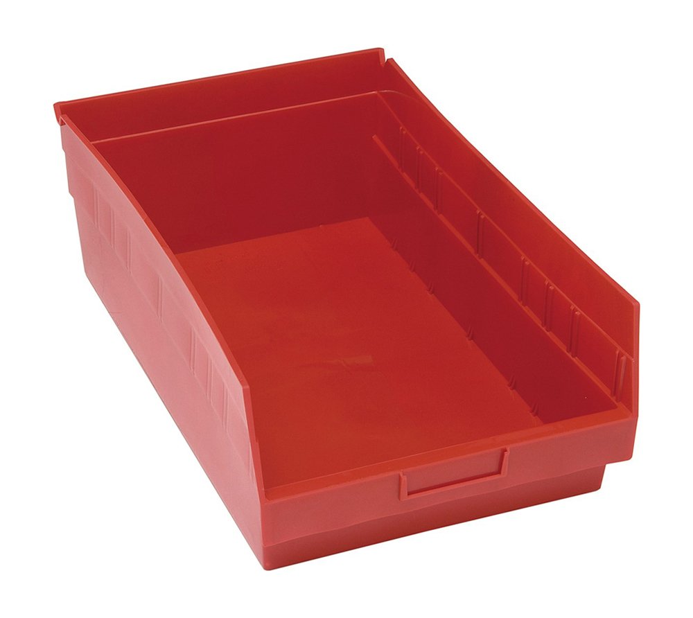 Quantum QSB210RD Store More Shelf Bin, 17-7/8 Length x 11-1/8 Width x 6 Height, Red, Pack of 8