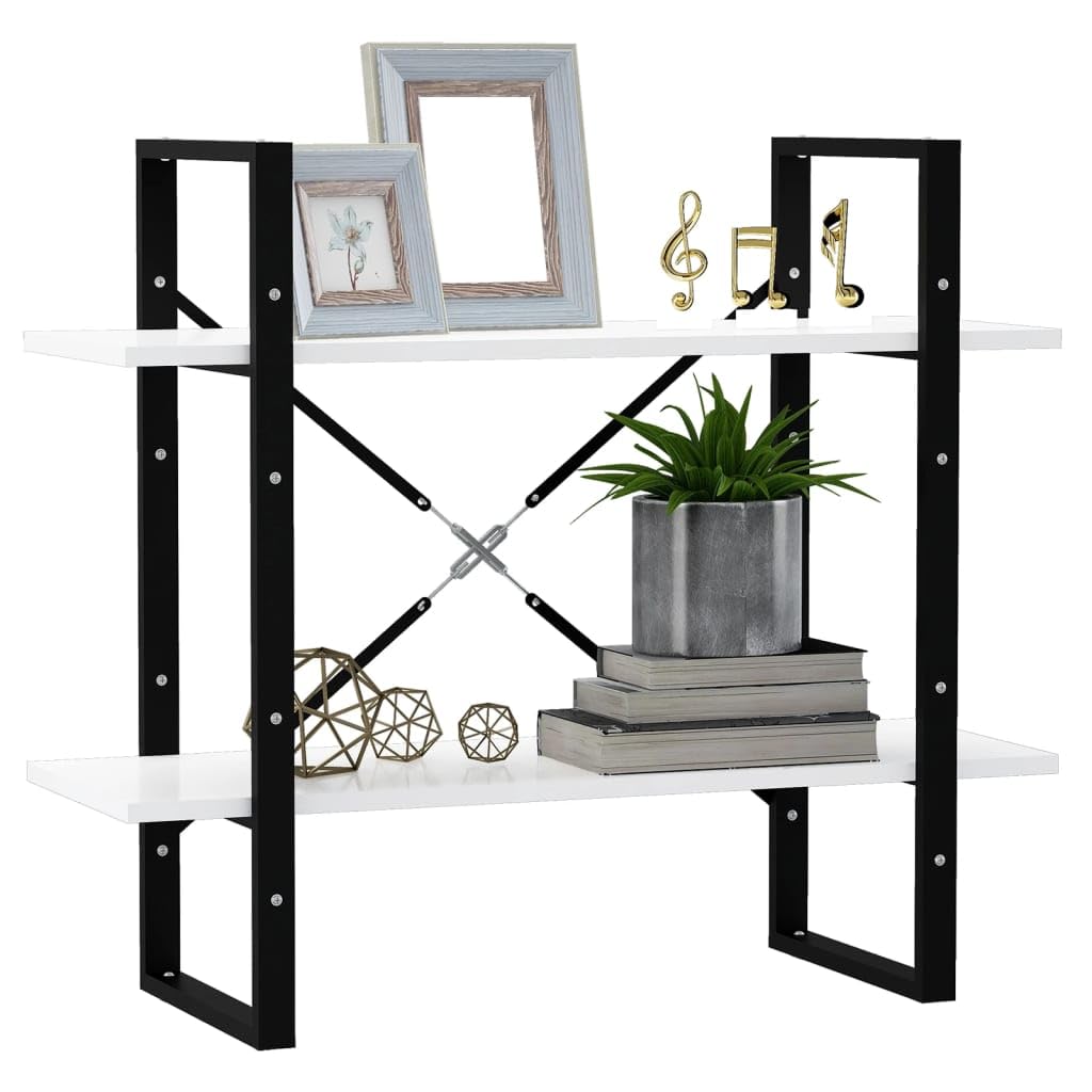 vidaXL 2-Tier Book Cabinet White 31.5x11.8x27.6 Chipboard