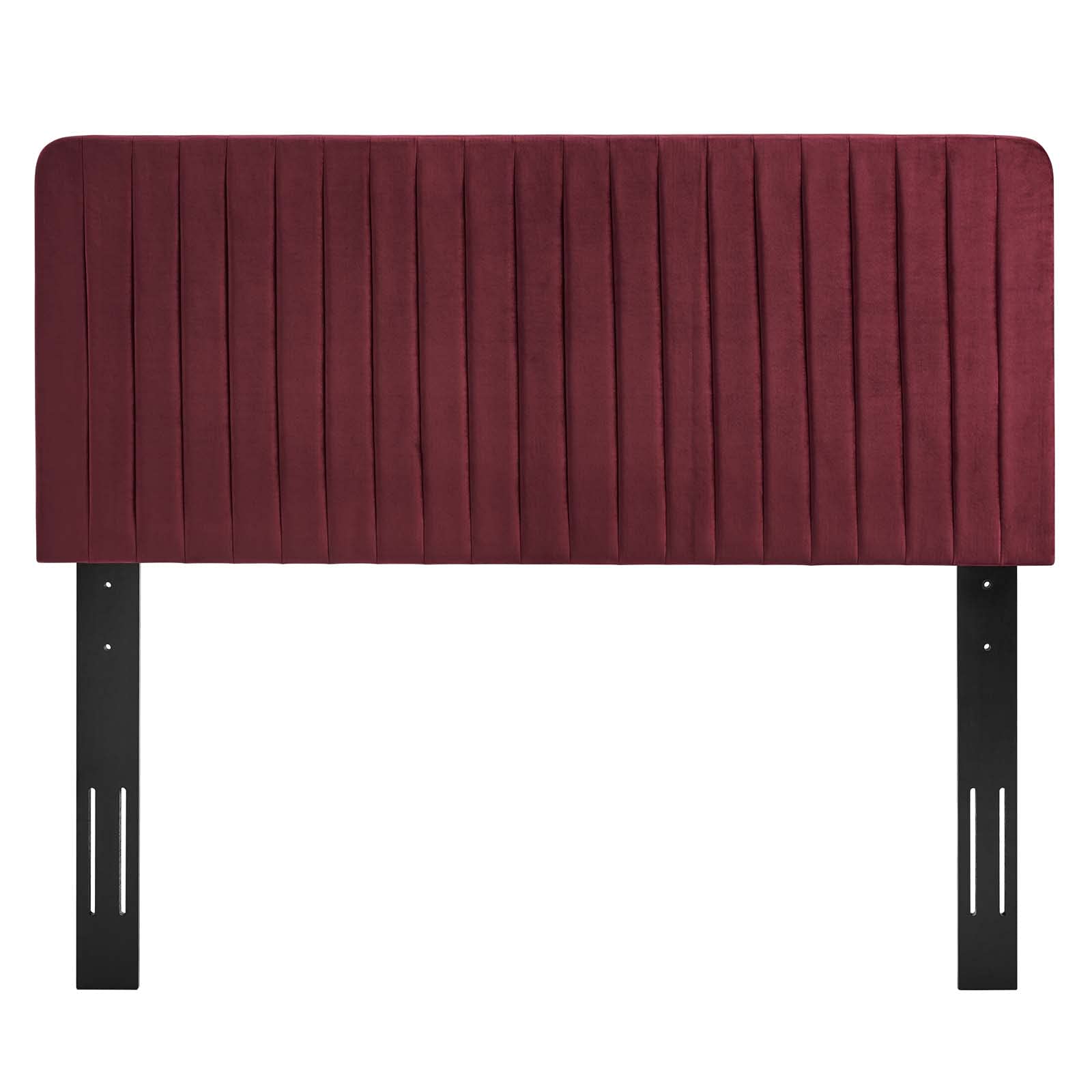 Modway Milenna Channel Tufted Performance Velvet Full/Queen Headboard in Maroon
