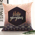 The Umbrella Store Digital Print Mix Cotton Hello Gorgeous Cushion Cover,Pink And Black Shade 18X18 Inch  1 Piece