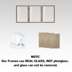 3 Picture Frame 4X6 Triple Hinged Mdf Wood Grain With Glass Front Three Opening Photo Frame Stand Vertical On Tabletop