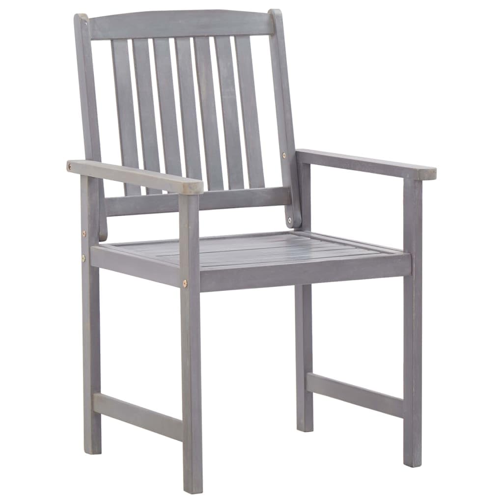 vidaXL Patio Dining Set 7 Piece Outdoor Dining Set Table 6 Chairs Patio Furniture Garden Table and Chair Set for 6 Persons Gray Wash Solid Acacia Wood