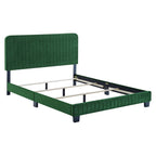 Modway Celine Channel Tufted Performance Velvet Full Bed in Emerald