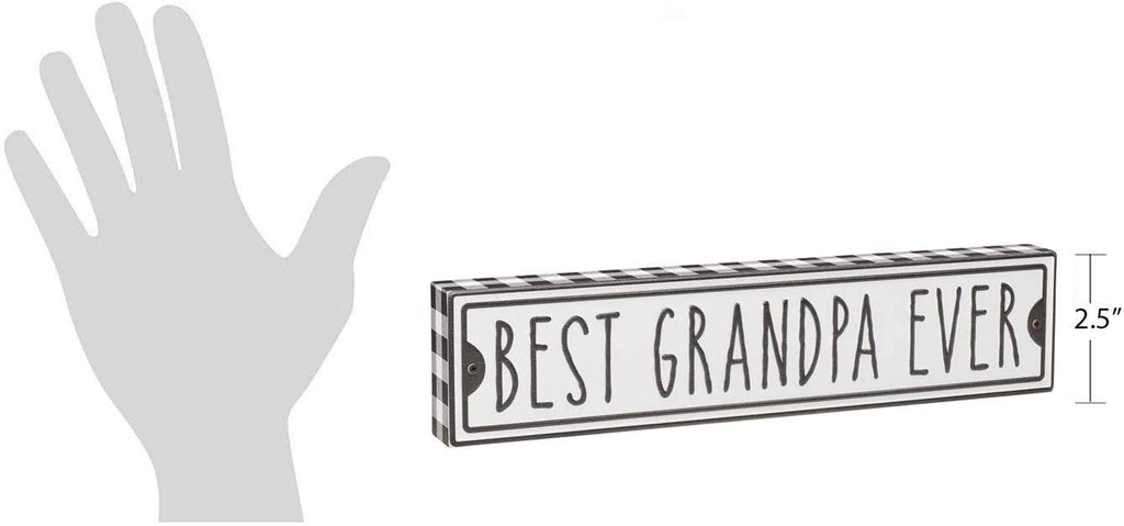 'Best Ever' Rustic Plaid Wood Box Sign Gift For Grandfather Father'S Day Present For Papa (Grandpa)