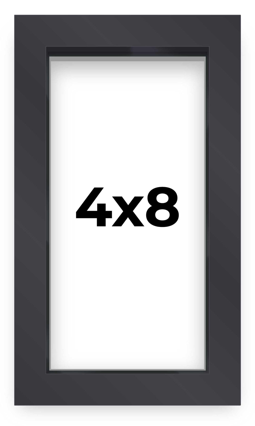 4x8 Shadow Box Frame Contemporary Black Finish | 1'' Depth of Usable Space| Interior Size 4x8 or 8x4 in| UV Resistant Acrylic, A