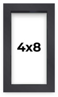 4x8 Shadow Box Frame Contemporary Black Finish | 1'' Depth of Usable Space| Interior Size 4x8 or 8x4 in| UV Resistant Acrylic, A