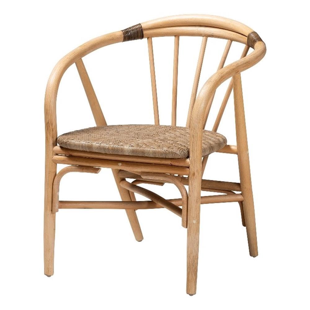Baxton Studio Kyoto Modern Bohemian Natural Brown Rattan Dining Chair