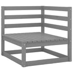 vidaXL Solid Pinewood Patio Lounge Set 5 Piece Garden Outdoor Lawn Yard Terrace Balcony Wooden Seat Seating Sitting Chair Sofa Furniture Gray