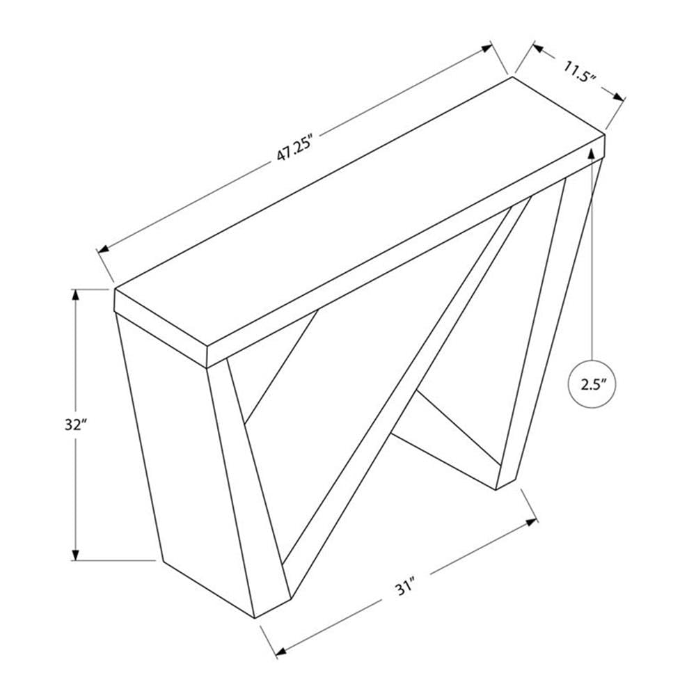 Monarch Specialties Accent Table, 48&quot;, Grey