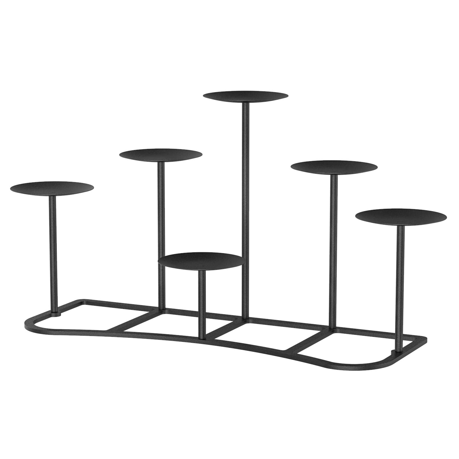 smtyle Christmas DIY 6 Fireplace Candle Candelabra Candleholder Mantle Decor for Flameless or Wax Pillar Candles Stand with Blac