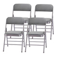 Amazing For Less Pack Of 4 (Fabric/Vinyl) Steel Frame Metal Foam Padded Folding Chairs (Black, Gray, White)