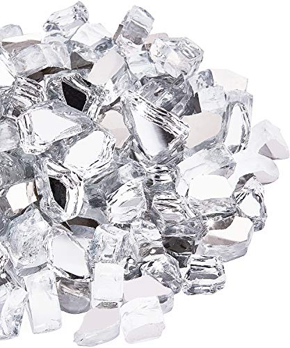 Nupick 20 Pound Fire Glass, 1/2 Inch Reflective Fire Glass, Fit With Fire Pit Glass And Fireplace Glass, Clear