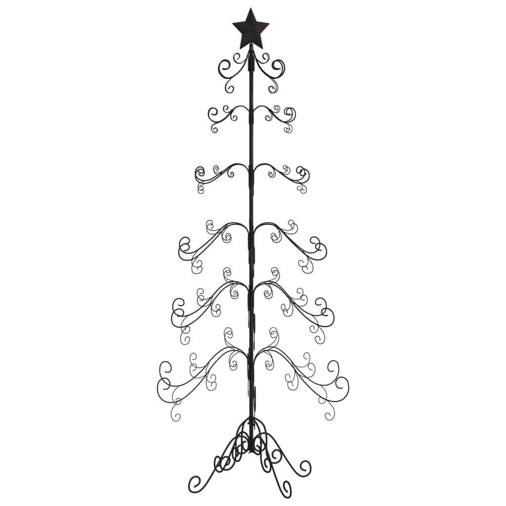 Christmas Tree Modern Metal Ornament Tree Stand for Decoration Black vidaXL