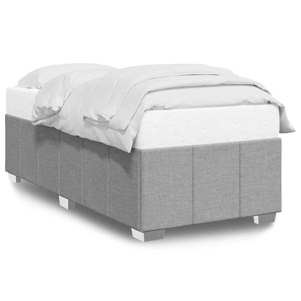 vidaXL upholstered Bed Frame - Twin XL slatted Bedstead - Light Gray Polyester Mattress Base - Modern Bedroom Furniture