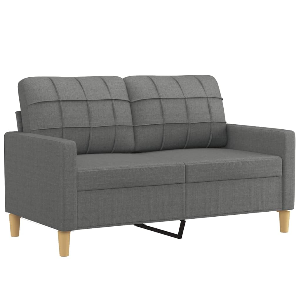 vidaXL 3-Piece Sofa Set in Dark Gray - Modern Design Fabric Seating with Cushions for Comfort and Style in Living Room Space