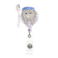Smiling Tooth Rhinestone Alloy Badge Holder Cute Retractable Id Badge Scroll Gift, Suitable For Nurse/Doctor/Dentist