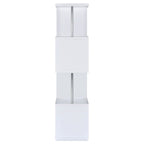 Coaster Home Furnishings Baxter 67-inch 4-Shelf Bookshelf White and Chrome