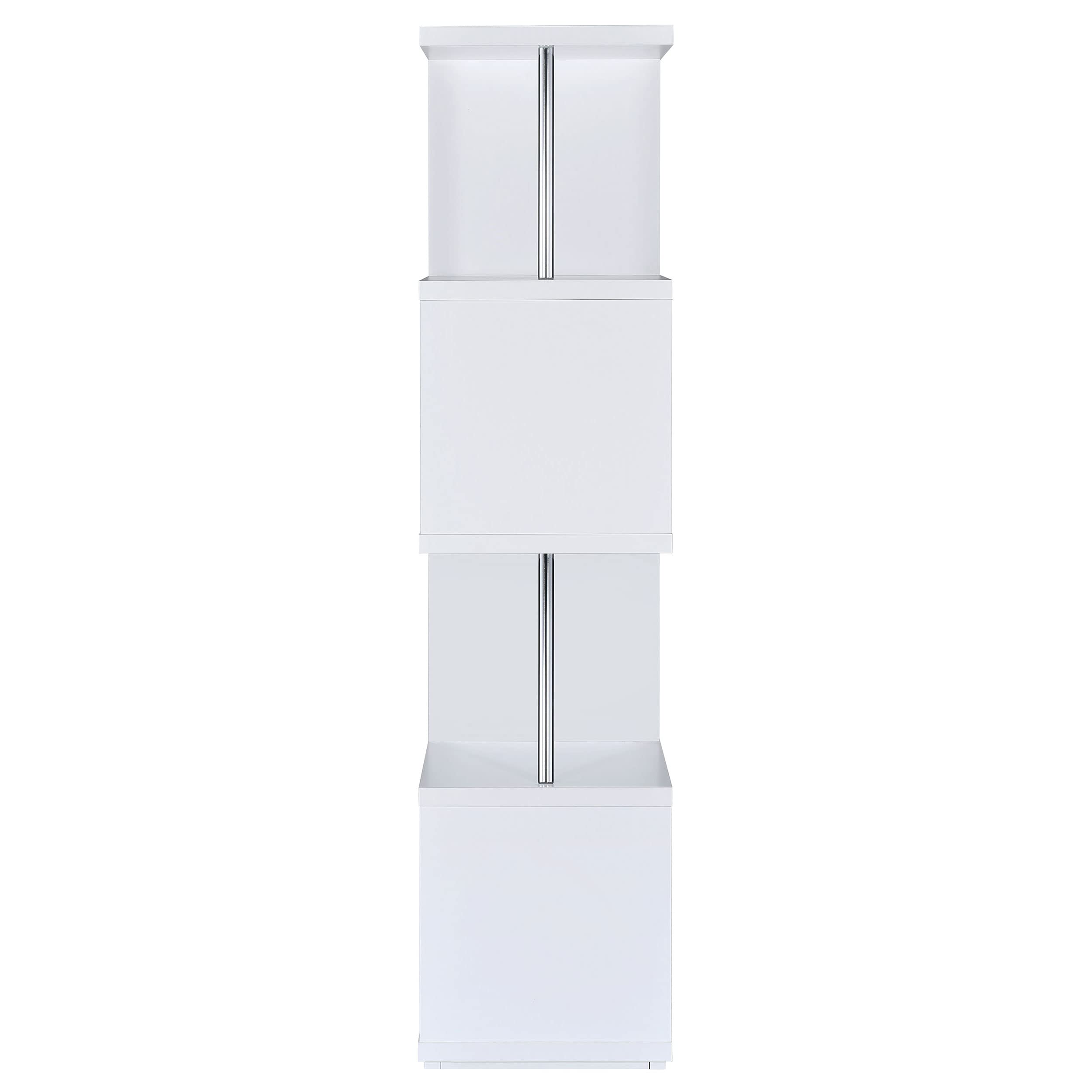 Coaster Home Furnishings Baxter 67-inch 4-Shelf Bookshelf White and Chrome