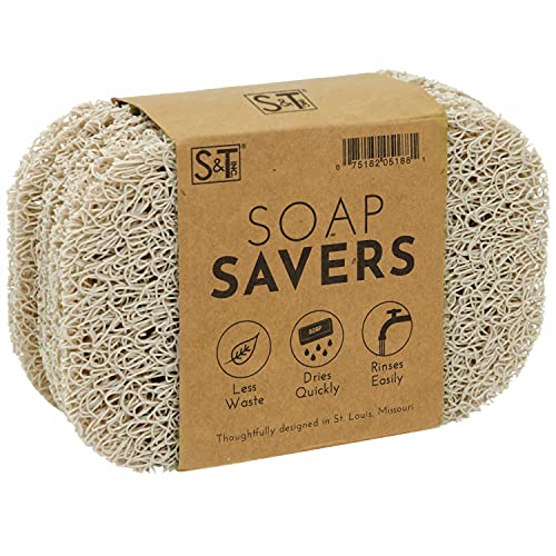 S&T INC. BPA-Free Soap Savers for Kitchen and Bathroom, 4 Pack, Cream
