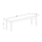 East West Furniture Nib-WHI-W Nicoli Dining Room Bench with Wood Seat, 54x15x17 Inch, Buttermilk & Cherry