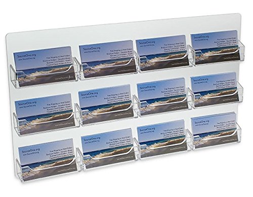 Sourceone 12 Pocket Wall Mount Business Card Holder - 2 Piece Set