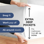 Extra Deep Pocket King Sheets - 4 Piece Breathable & Cooling Bed Sheets - Hotel Luxury Bed Sheet Set - Soft, Wrinkle Free & Comfy - Easily Fits Extra Deep Mattresses - Deep Pocket White Sheets Set