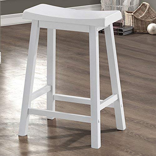 Monarch Specialties , Saddle Seat Barstools, White, 24'H, 2pcs