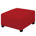 Easy-Going Stretch Square Ottoman Cover Folding Storage Stool Furniture Protector Soft Rectangle Slipcover With Elastic Bottom (