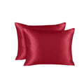 Shopbedding Luxury Satin Pillowcase For Hair - King Satin Pillowcase With Zipper, Red (Pillowcase Set Of 2) - Blissford