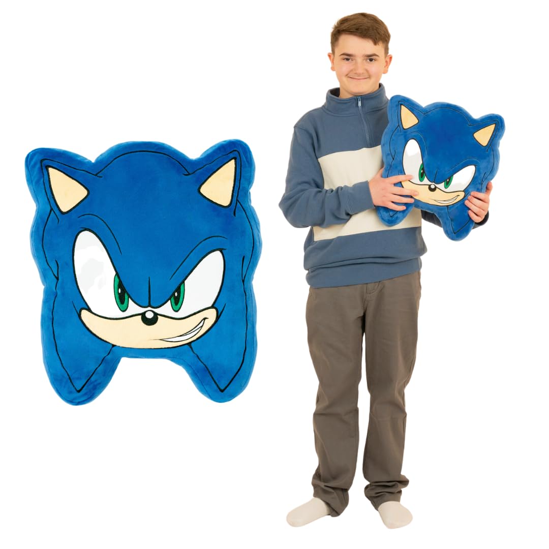Franco Anime Gaming Bedding Super Soft Cozy Plush Decorative Pillow, One Size, Sonic