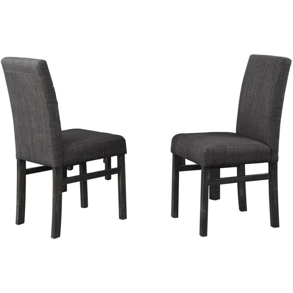 Best Master Furniture Vitaliya Antique Natural Oak Linen Side Chairs, Set Of 2