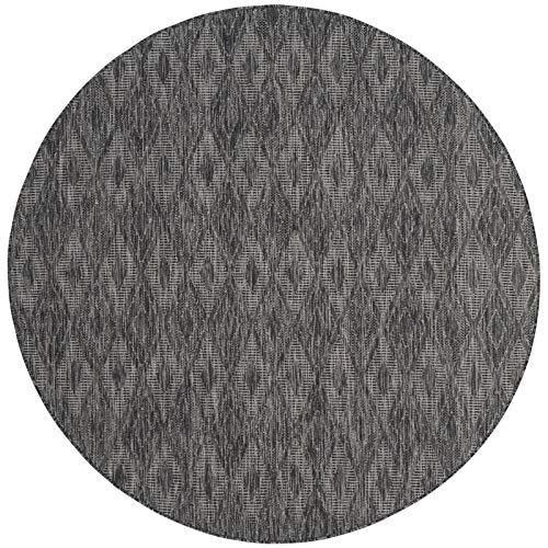 Safavieh Courtyard Collection 5'3' Round Black Cy8522 Indoor/ Outdoor-Waterproof Easy-Cleaning Patio Backyard Mudroom Area-Rug