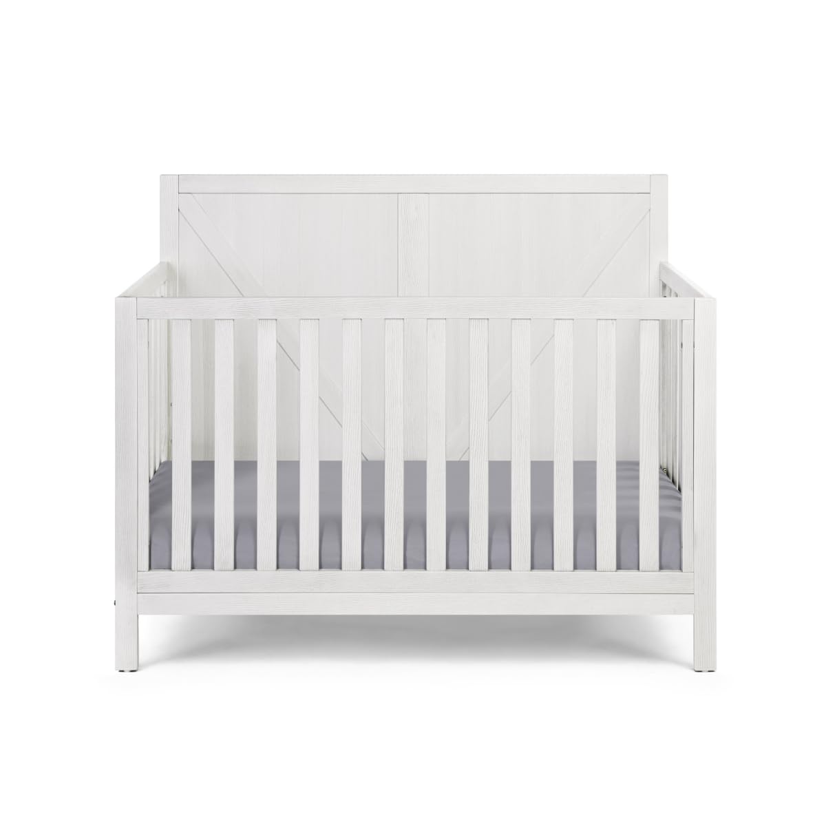HomeRoots 530232 Solid & Manufactured Wood Standard Four-in-One Convertible Crib Gray