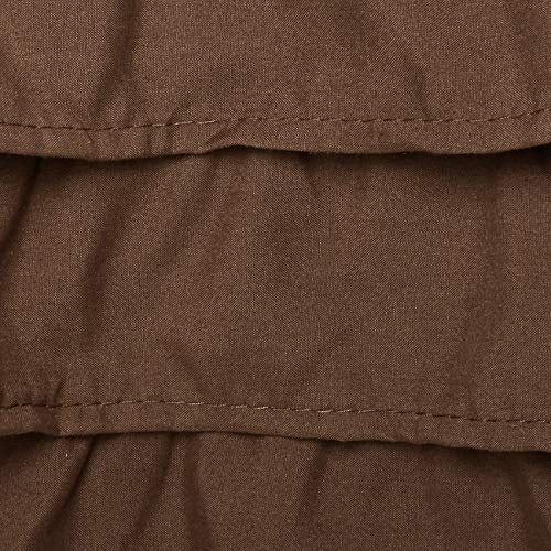 Elegant Comfort Luxurious Premium Quality 1500 Thread Count Wrinkle And Fade Resistant Egyptian Quality Microfiber Multi-Ruffle Bed Skirt - 15Inch Drop, California King, Chocolate Brown