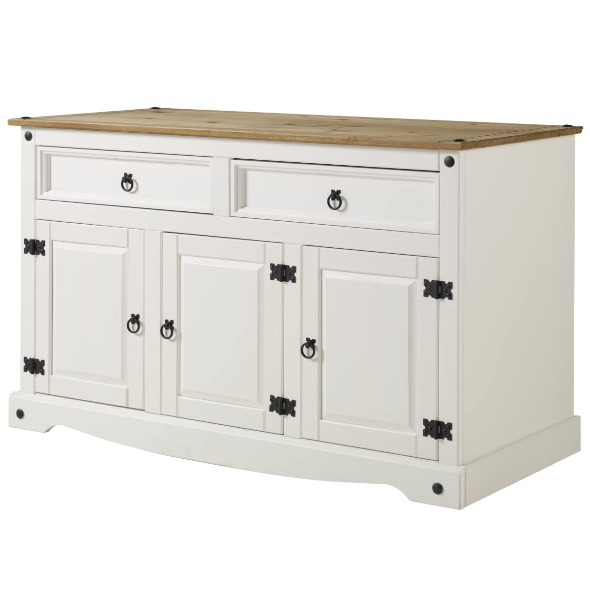 American Furniture Classics Cottage Series Wood Buffet Sideboard, Corona Snow