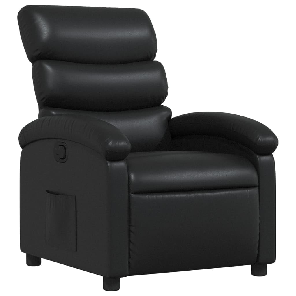 vidaXL Reclining Armchair, Seat with Armrest Back, Television Rest Armchair, Lounge Office Chair, Synthetic Leather Black, 371713