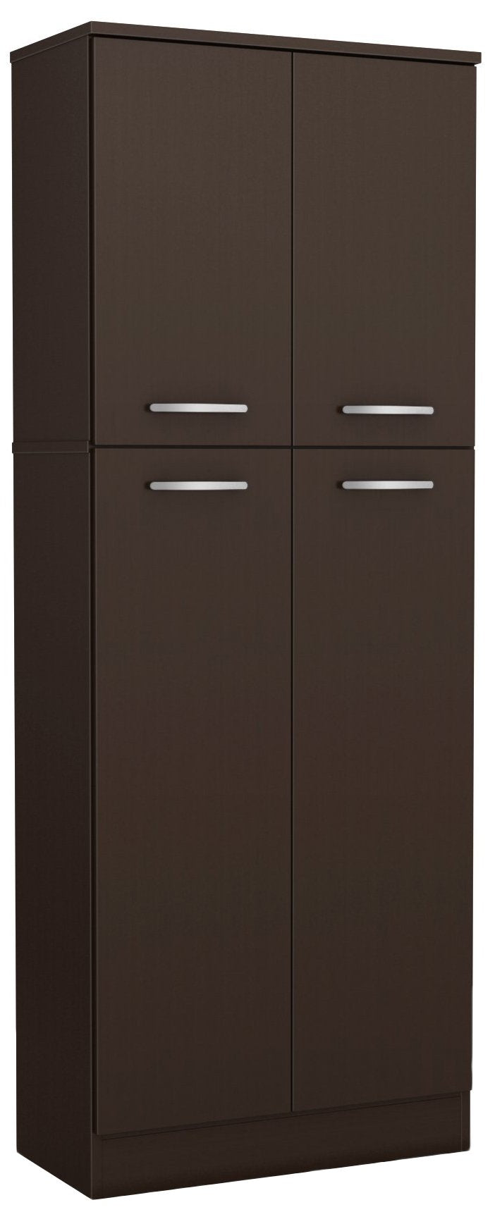 South Shore, Chocolate 4-Door Storage Pantry With Adjustable Shelves