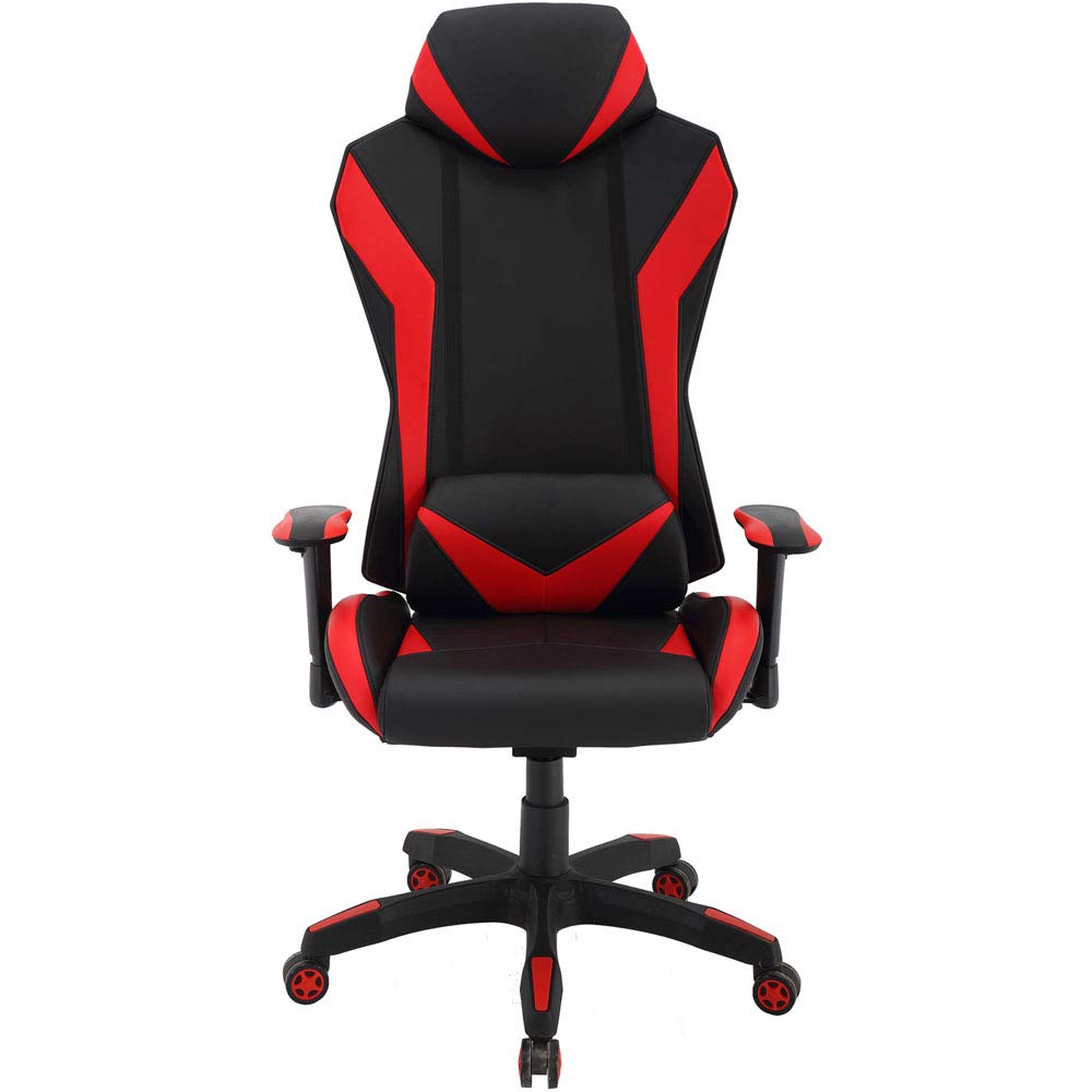 Hanover Commando Ergonomic High-Back Black And Red With Adjustable Gas Lift Seating And Lumbar Support, Gaming Chair