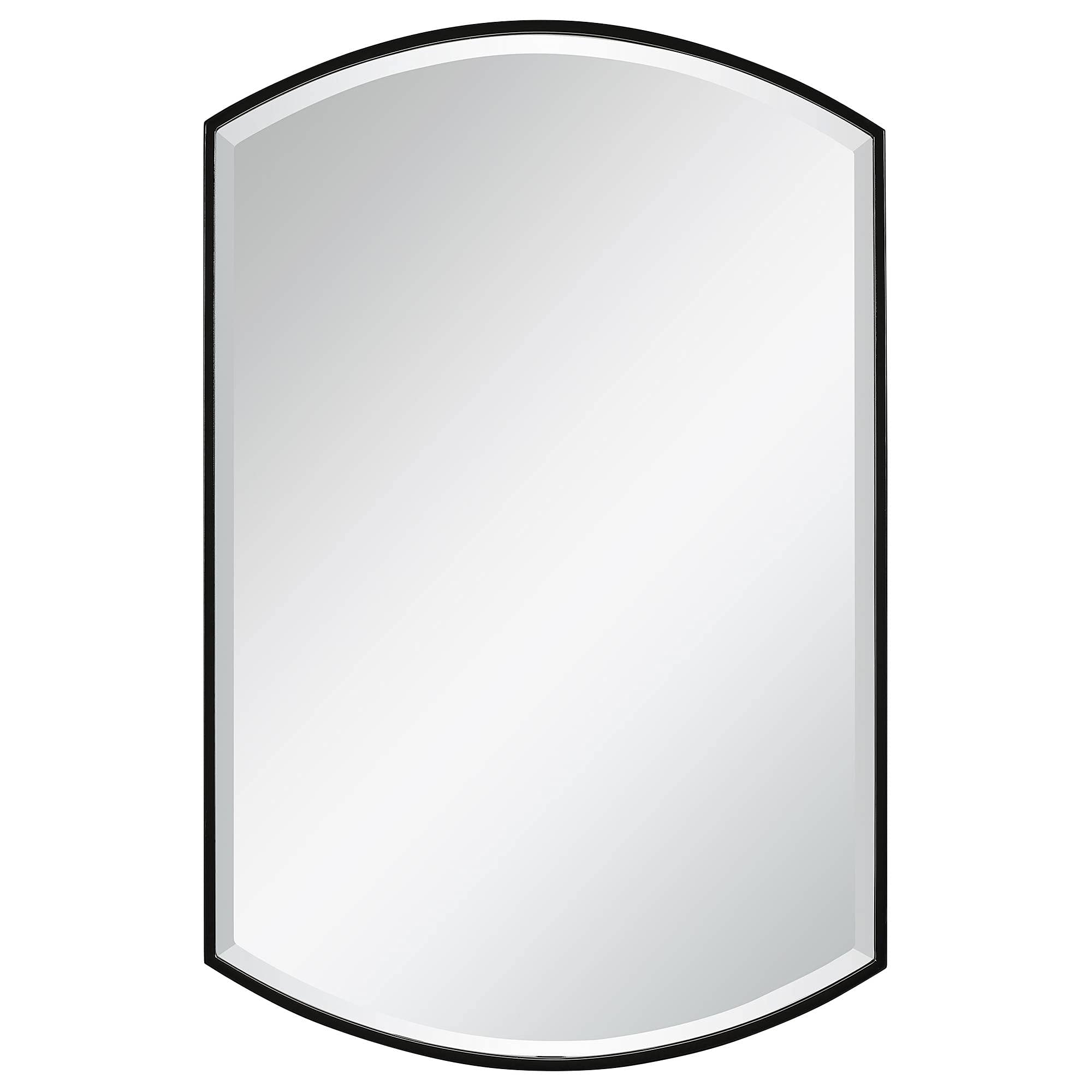 Uttermost Shield Satin Black 24 x 38 Wall Mirror