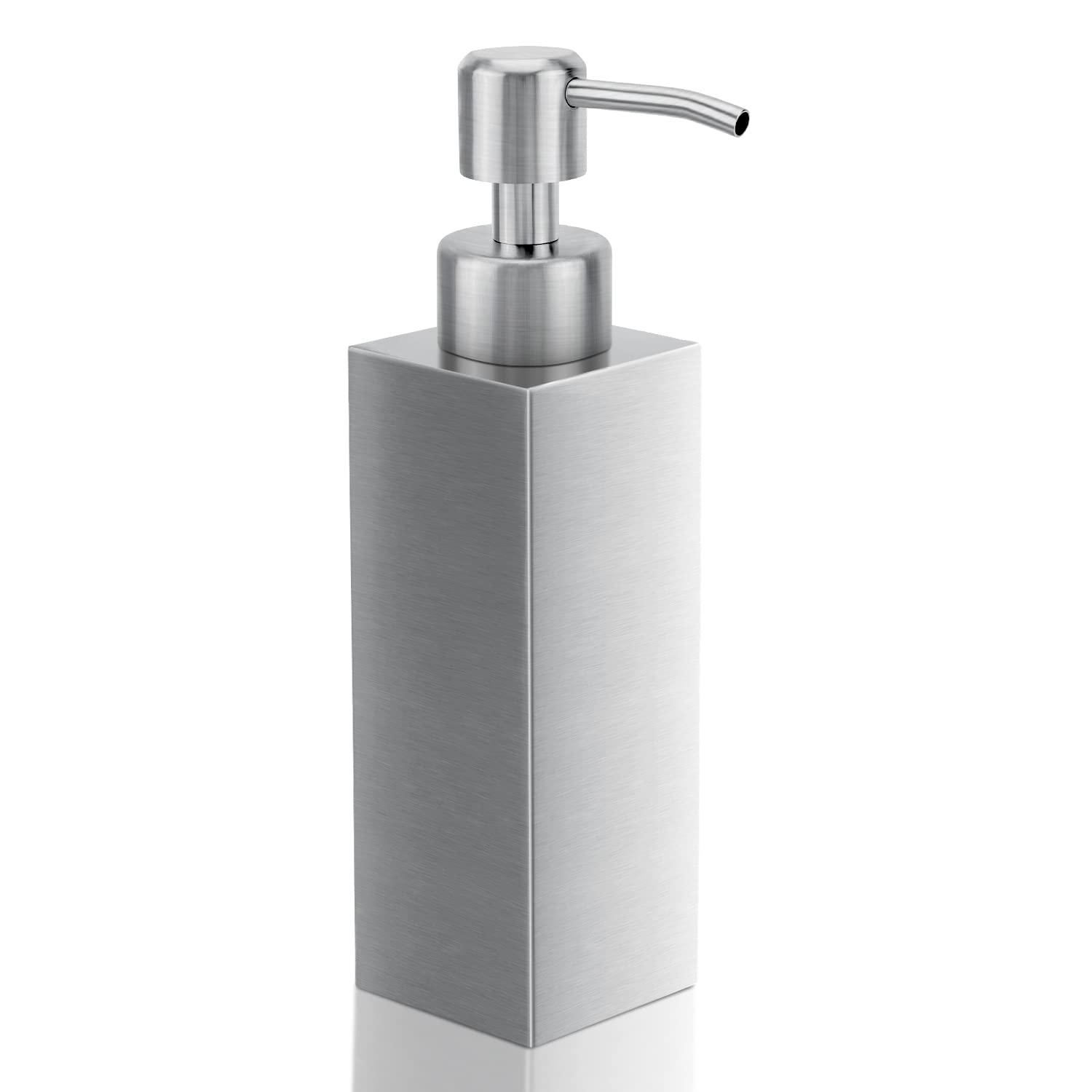 GLUBEE Stainless Steel Soap Dispenser, Rust-Proof Brushed Nickel Liquid Hand Dish Soap Dispenser Pump for Bathroom & Kitchen, 8.