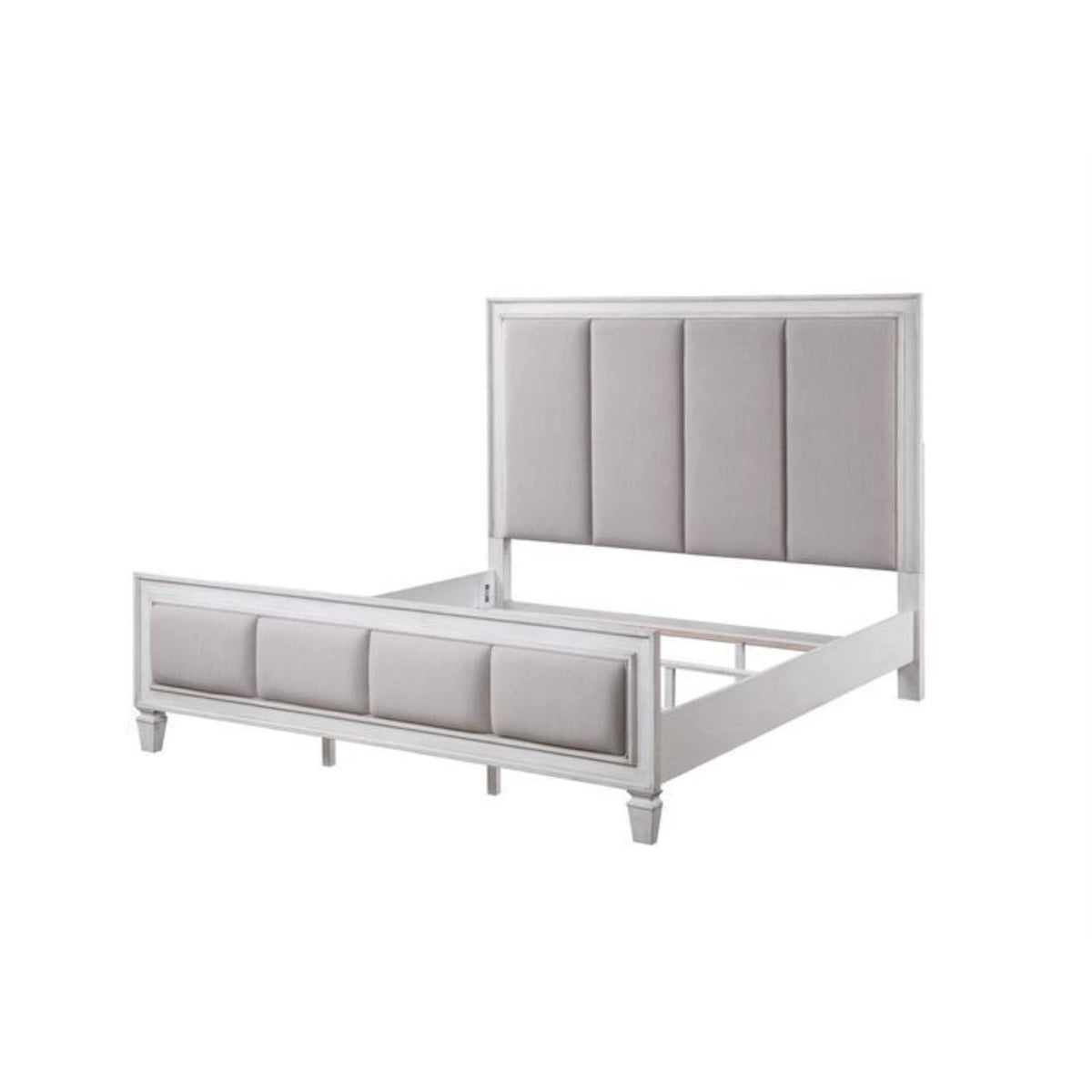 Acme Katia Queen Bed in Gray and White