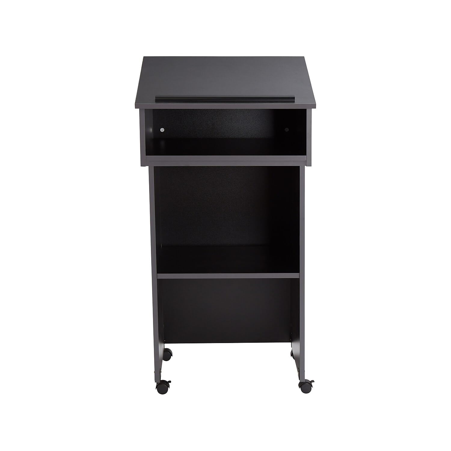 Oklahoma Sound Combo 47.5-Inch Portable Lectern, Black/Charcoal (22-112-Bk)