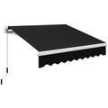Outsunny 8' X 7' Patio Retractable Awning, Manual Exterior Sun Shade Deck Window Cover, Black
