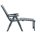 vidaXL Folding Sun Lounger – Green Plastic Outdoor Patio Garden Lounger with Adjustable Backrest - Portable Weather-Resistant Design