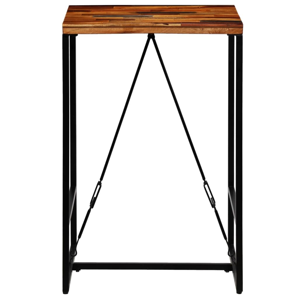 vidaXL Square Bar Table, Industrial-Style with Steel Legs, Constructed from Solid Reclaimed Wood - 27.6&quot;x27.6&quot;x41.7&quot;, Suitable for Kitchens, Bars, Cafes, and Dining Rooms