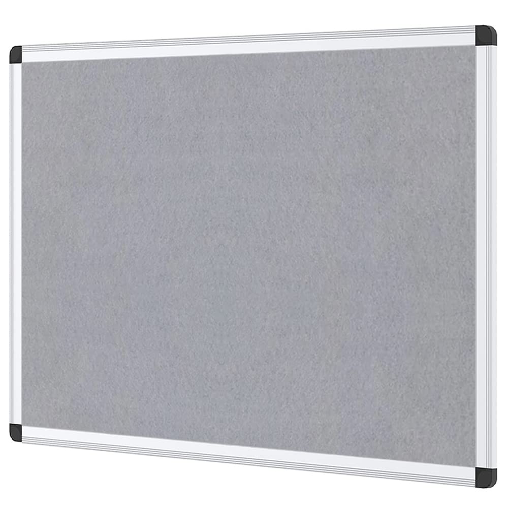 Viz-Pro Notice Board Felt Gray, 36 X 24 Inches, Silver Aluminium Frame